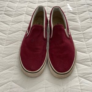 Maroon slip on vans